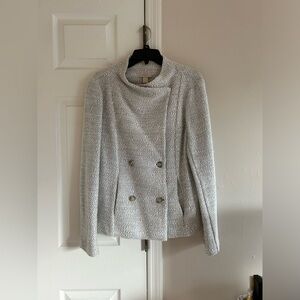 Loft Knitted Gray Blazer Size L